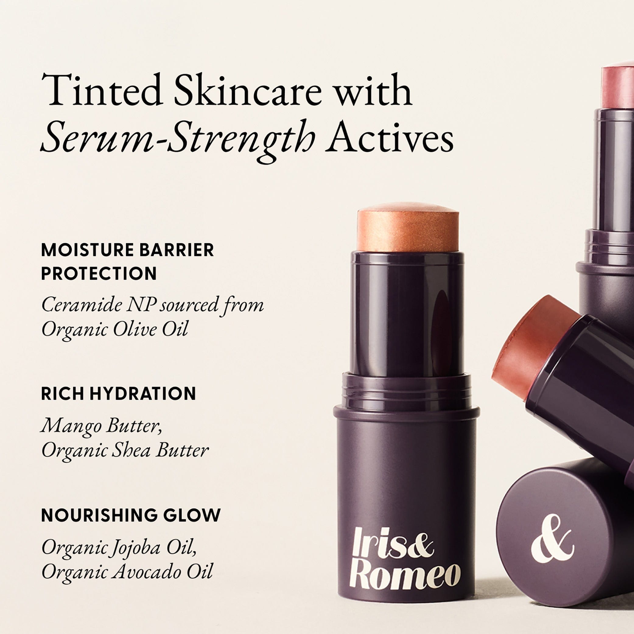 Iris&Romeo Ceramide Multi-balm Lip+Cheek Cream Blush Stick Warm Flush 0.2 oz / 5.8 ml