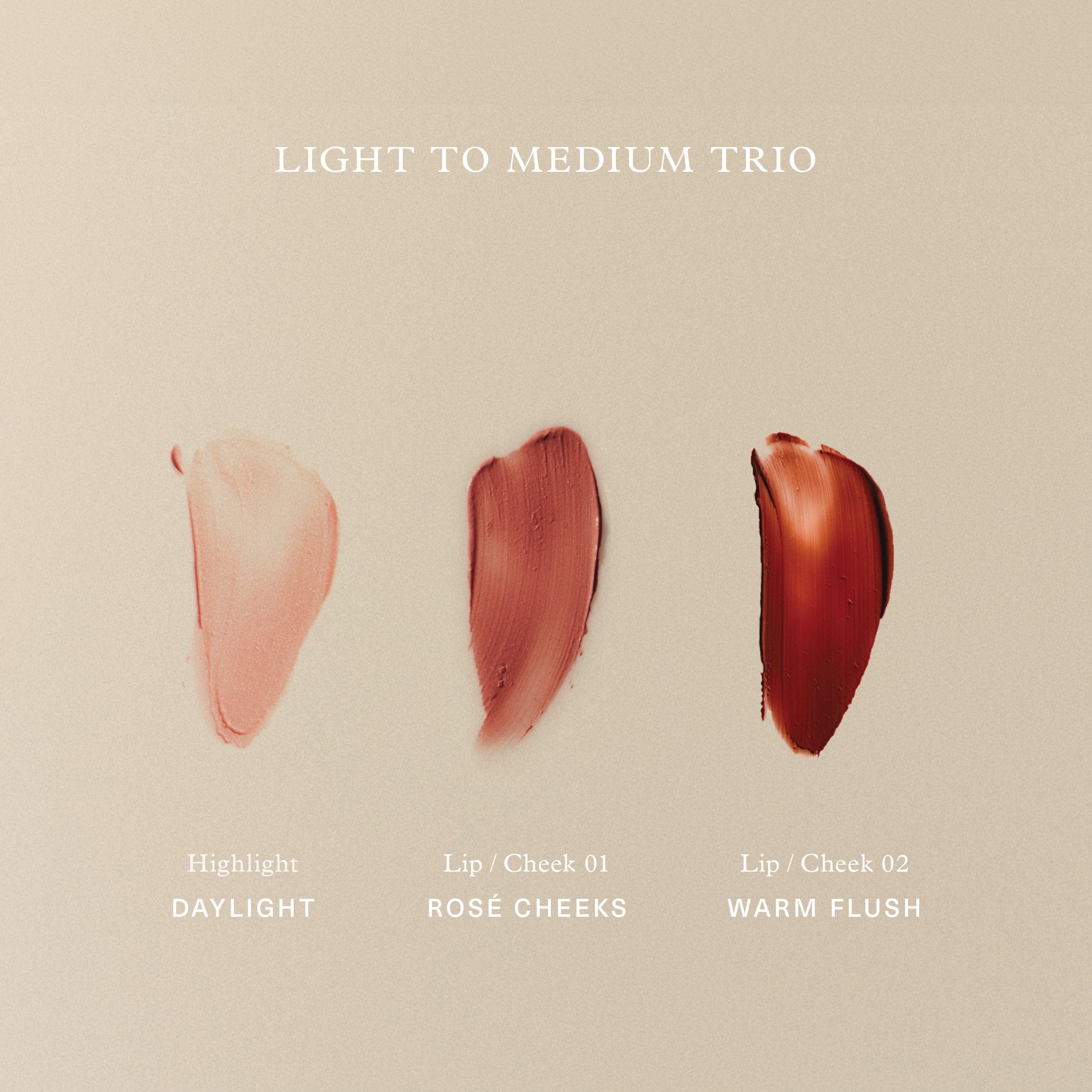 Flushed Lip & Cheek Trio - Light to Medium – Iris&Romeo